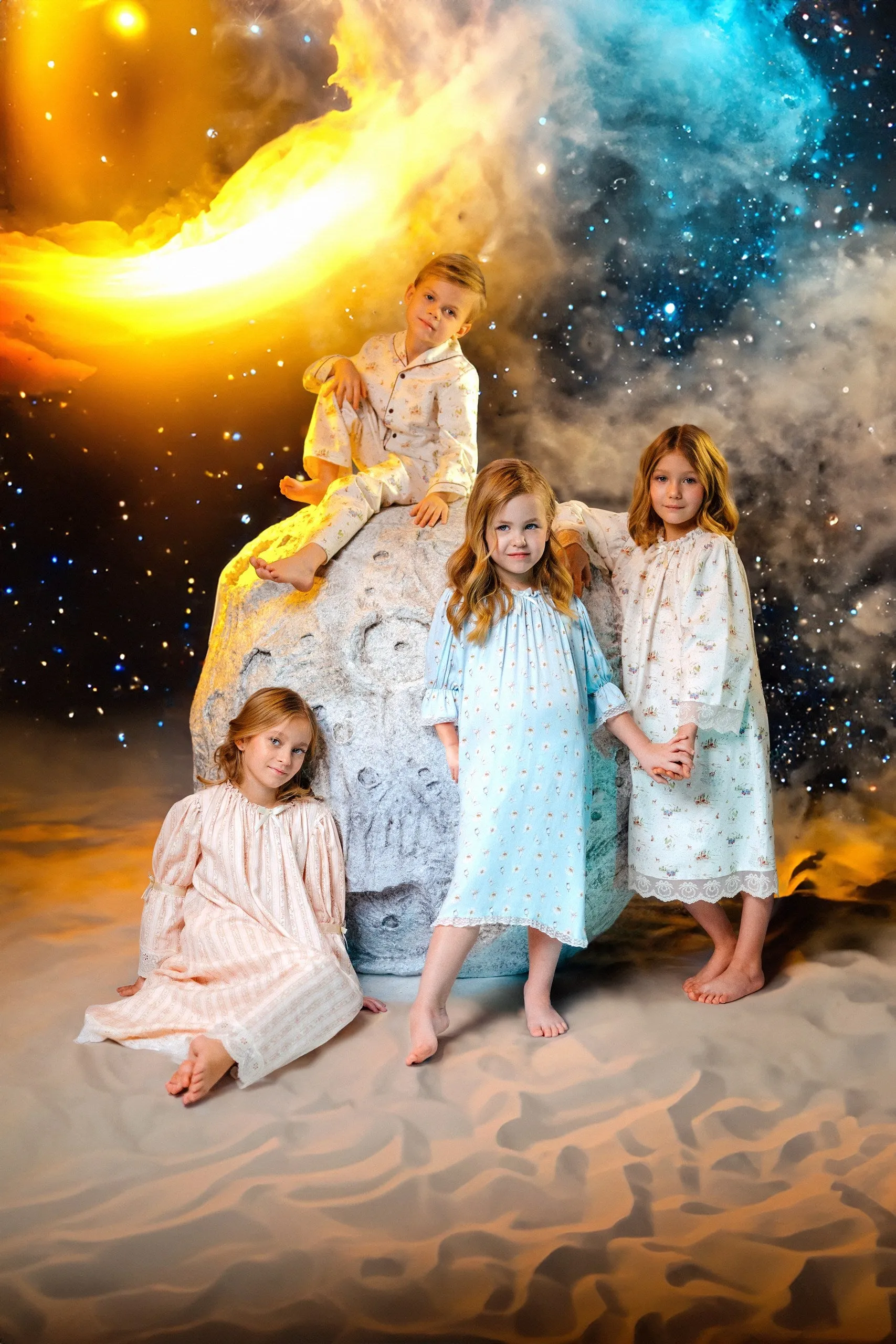 CAMILLE - GIRLS VISCOSE NIGHTDRESS BLUE BUTTERFLIES