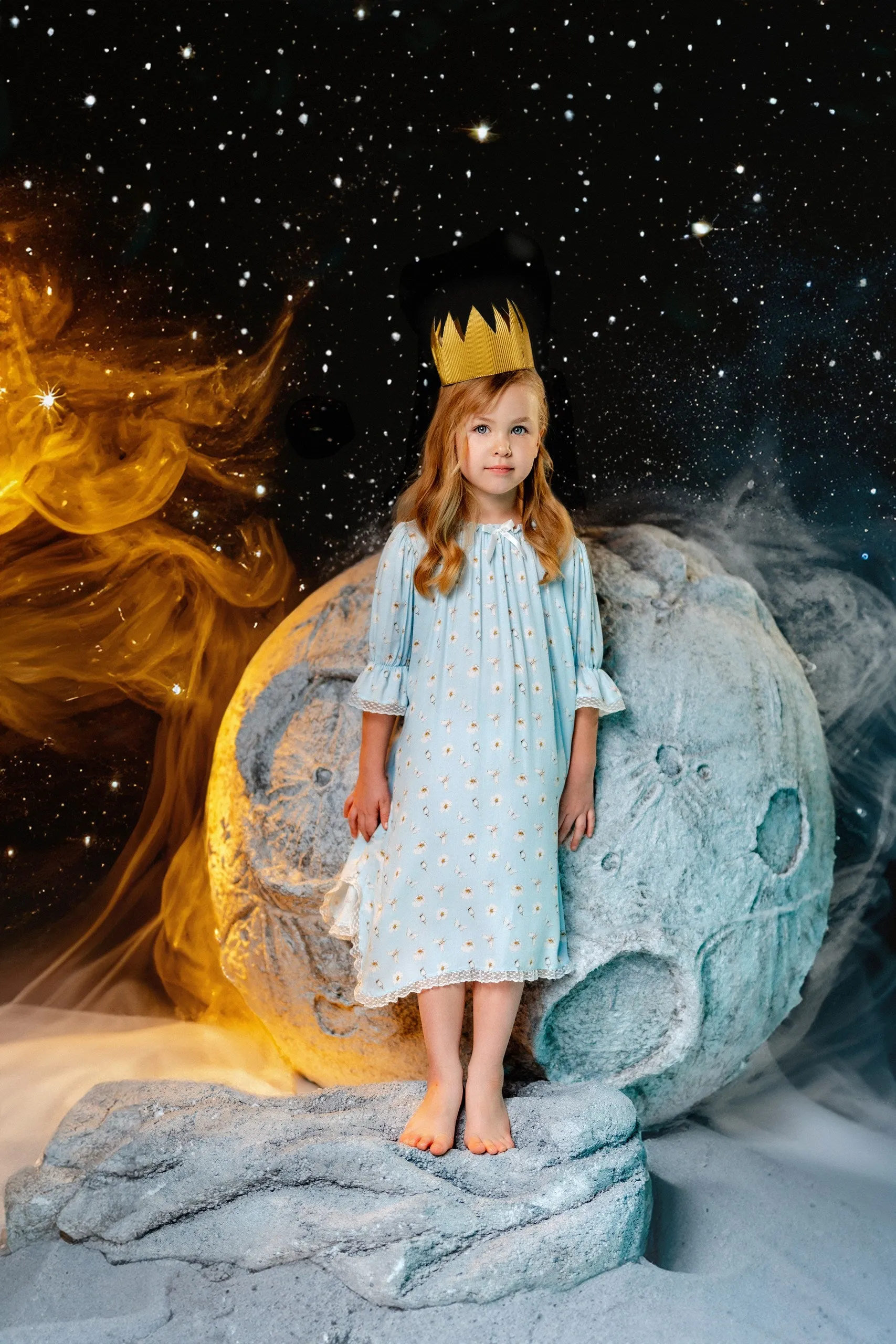 CAMILLE - GIRLS VISCOSE NIGHTDRESS BLUE BUTTERFLIES