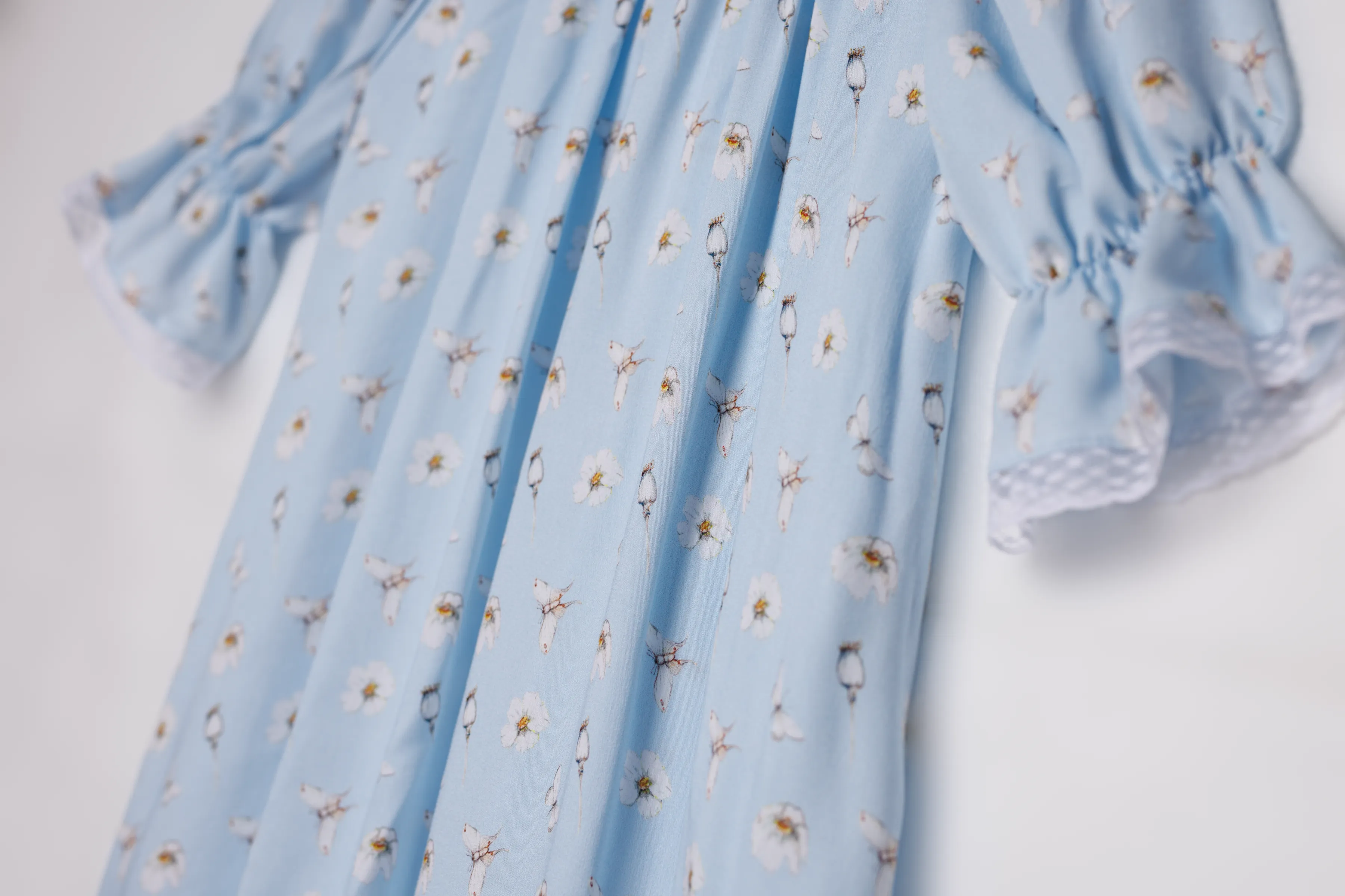 CAMILLE - GIRLS VISCOSE NIGHTDRESS BLUE BUTTERFLIES