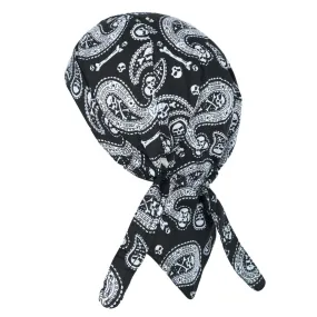 Capsmith Men's Danbana Skull Paisley Do Rag Biker Cap Capsmith Men's Danbana Skull Paisley Do Rag Biker Cap