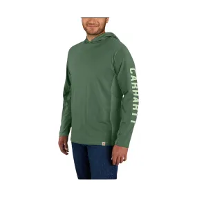 Carhartt Men's Force Relaxed Fit Long Sleeve Hooded Tee - Frosted Balsam Carhartt Men's Force Relaxed Fit Long Sleeve Hooded Tee - Frosted Balsam