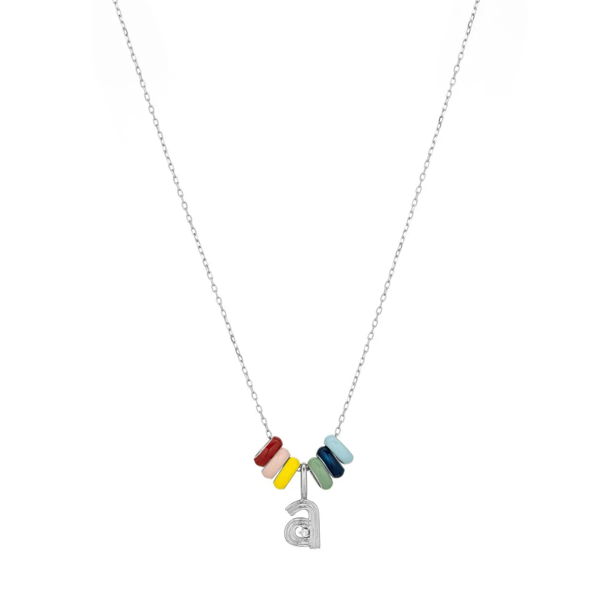 Carnival Necklace - One Initial in Sterling Silver