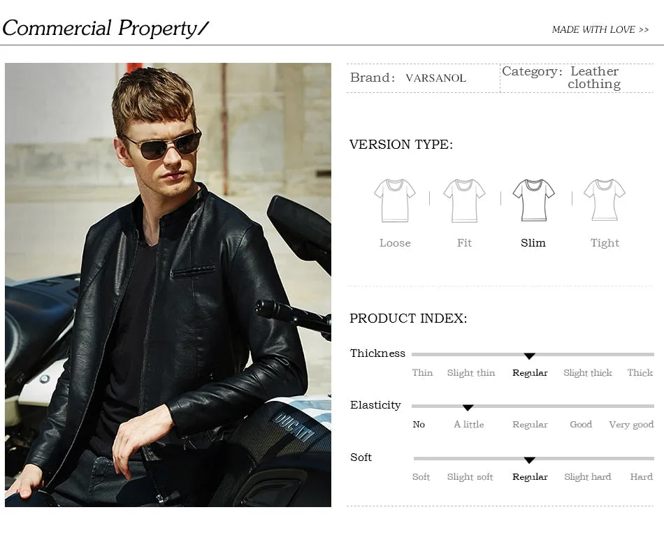 Casual Male Leather Jacket