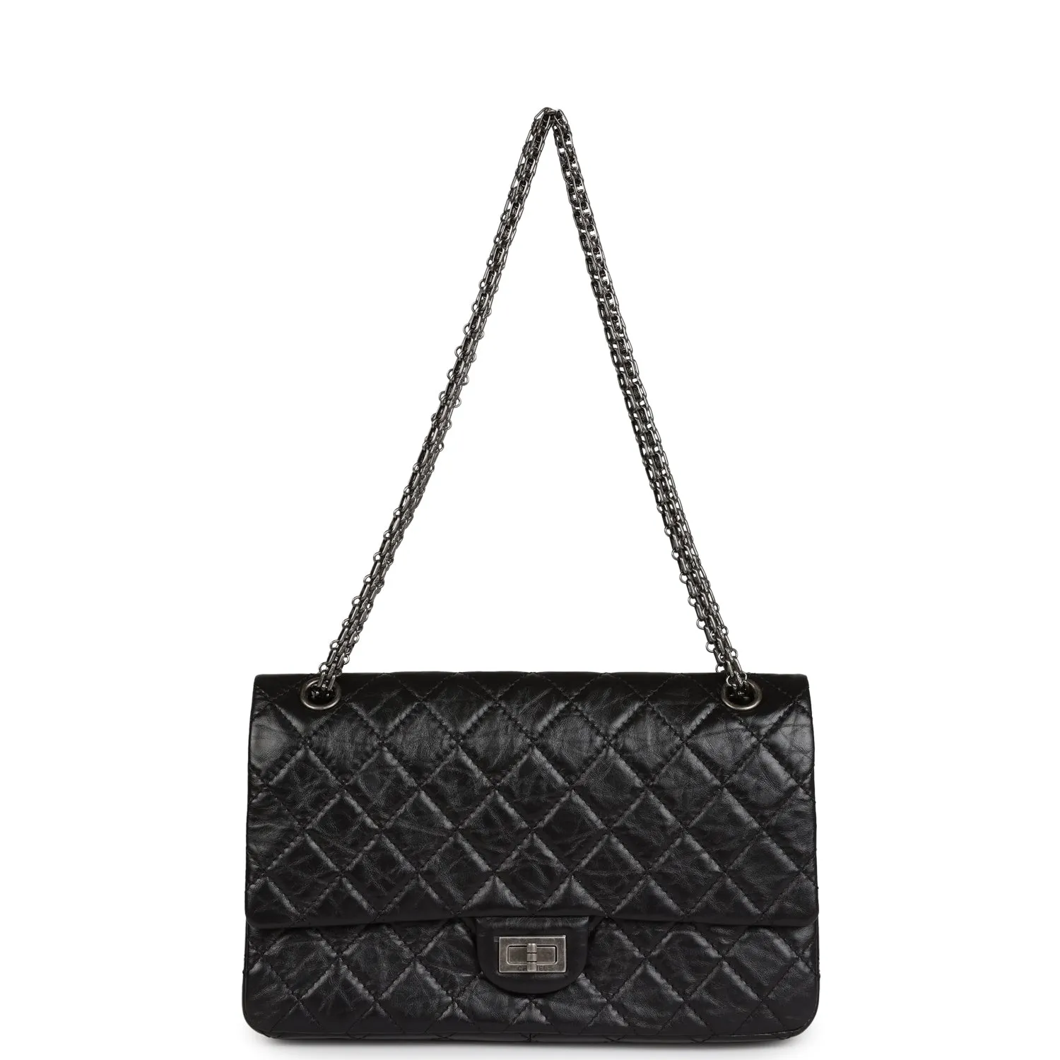 Chanel Medium Reissue 226 2.55 Flap Black Aged Calfskin Ruthenium Hardware