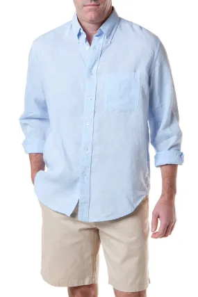 Chase Shirt Powder Blue Linen Chase Shirt Powder Blue Linen