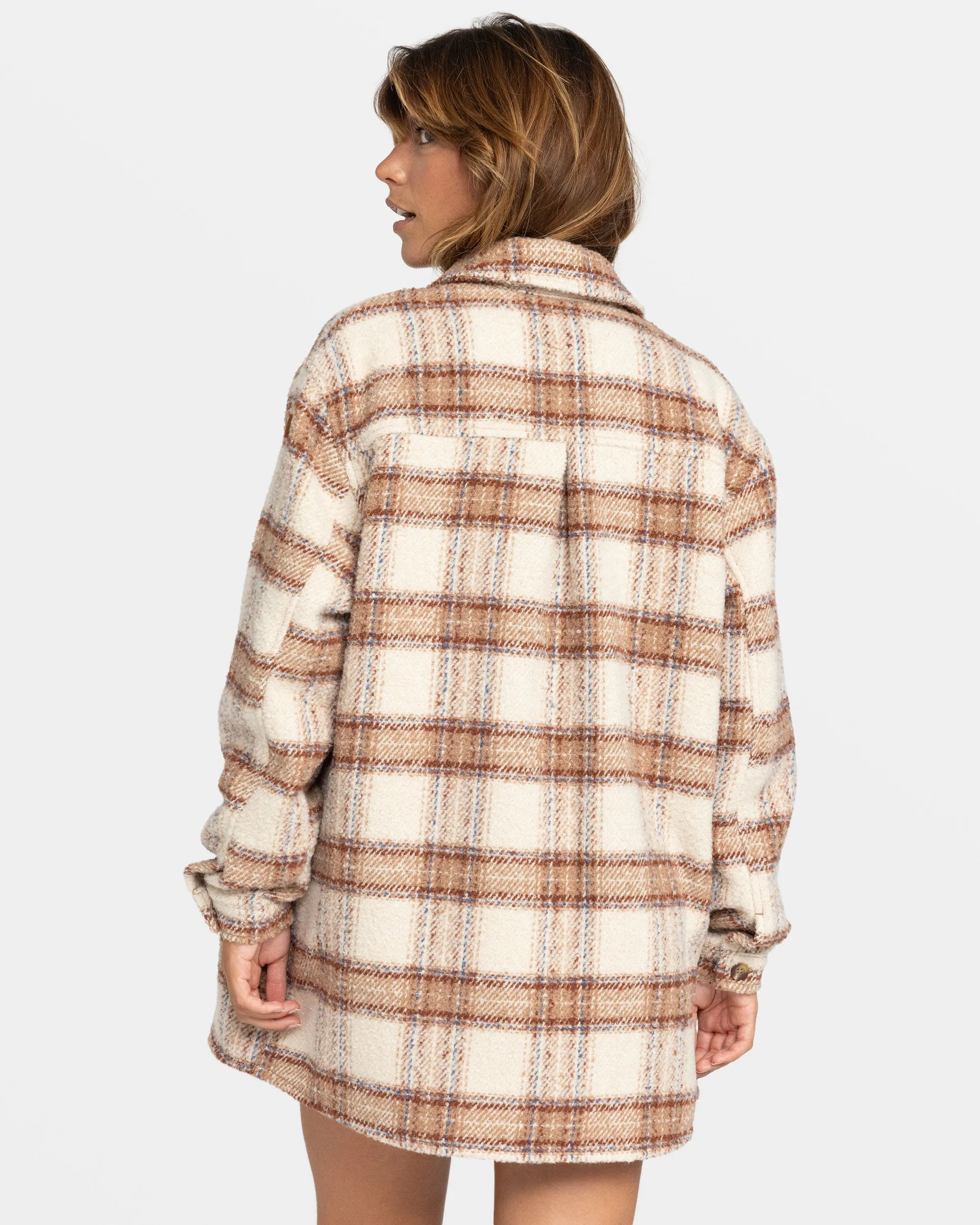 Check The Swell IIII Shacket - Parchement Paradise Plaid