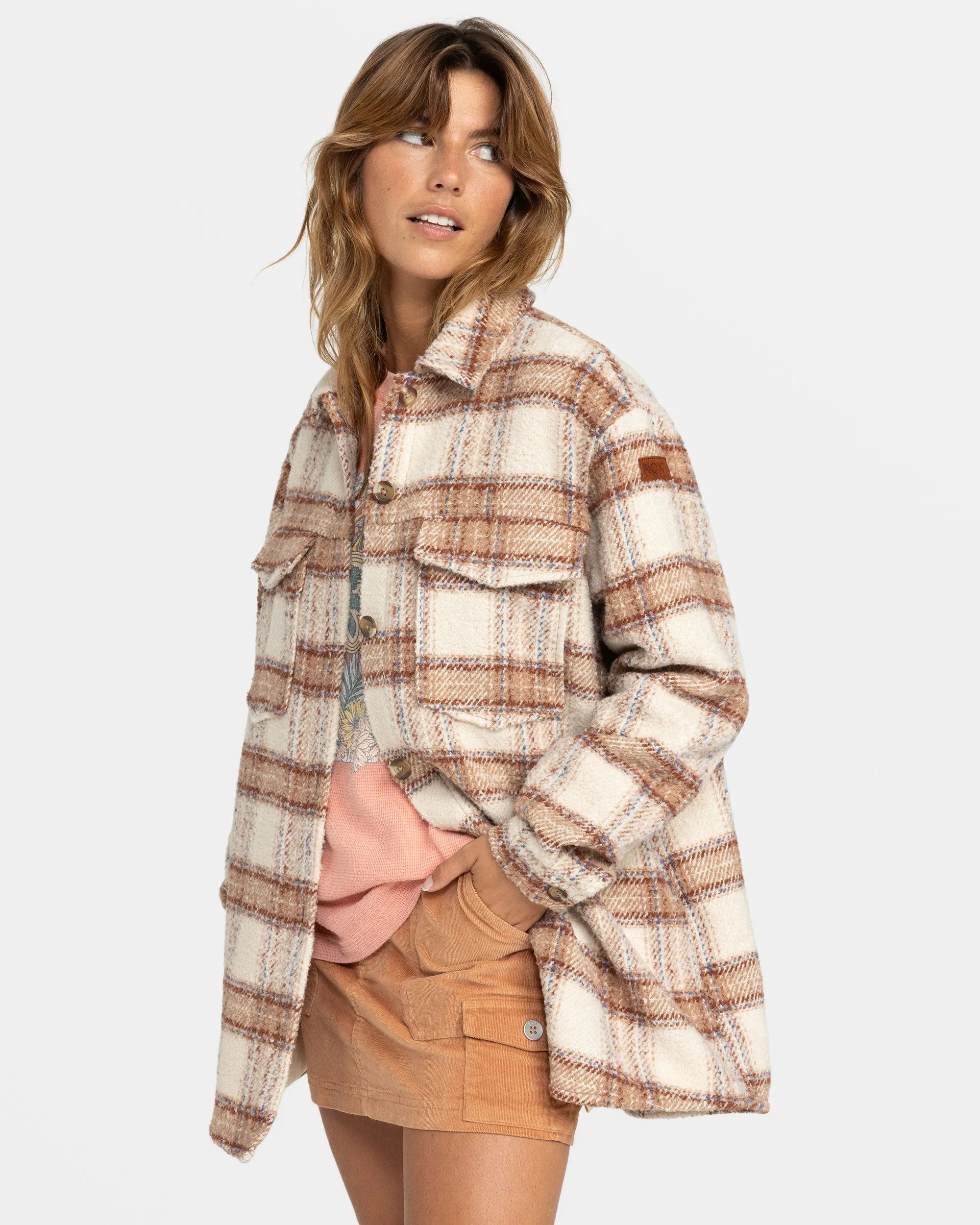 Check The Swell IIII Shacket - Parchement Paradise Plaid