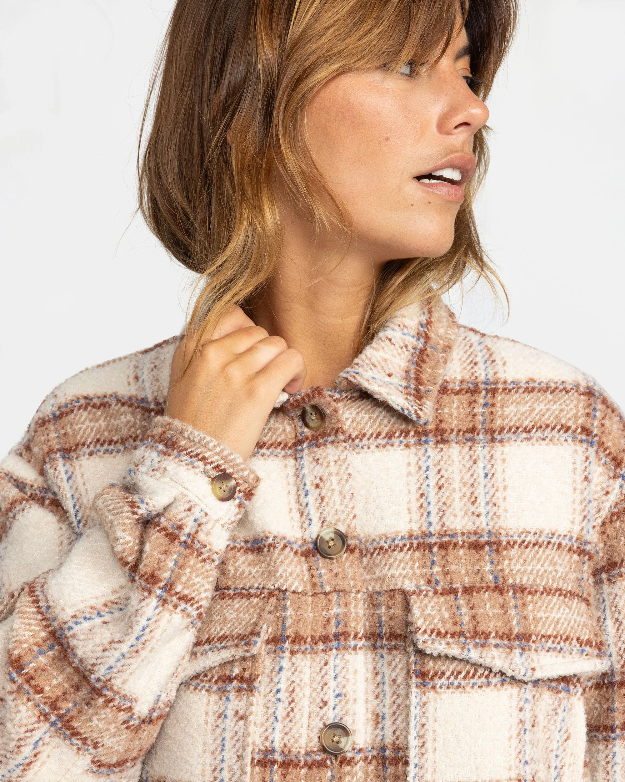 Check The Swell IIII Shacket - Parchement Paradise Plaid
