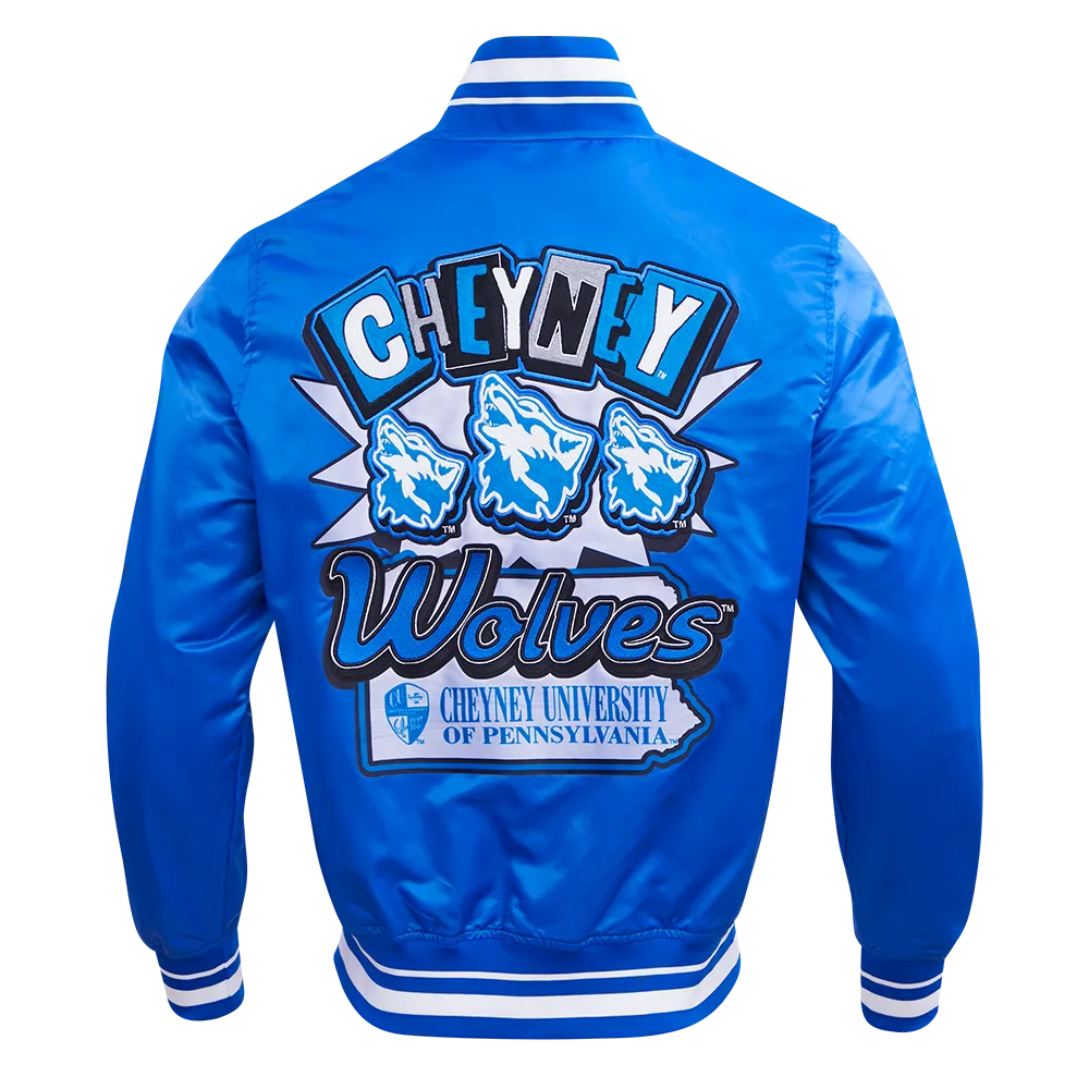CHEYNEY UNIVERSITY OF PENNSYLVANIA HOMECOMING MEN'S RIB SATIN JACK (ROYAL BLUE)