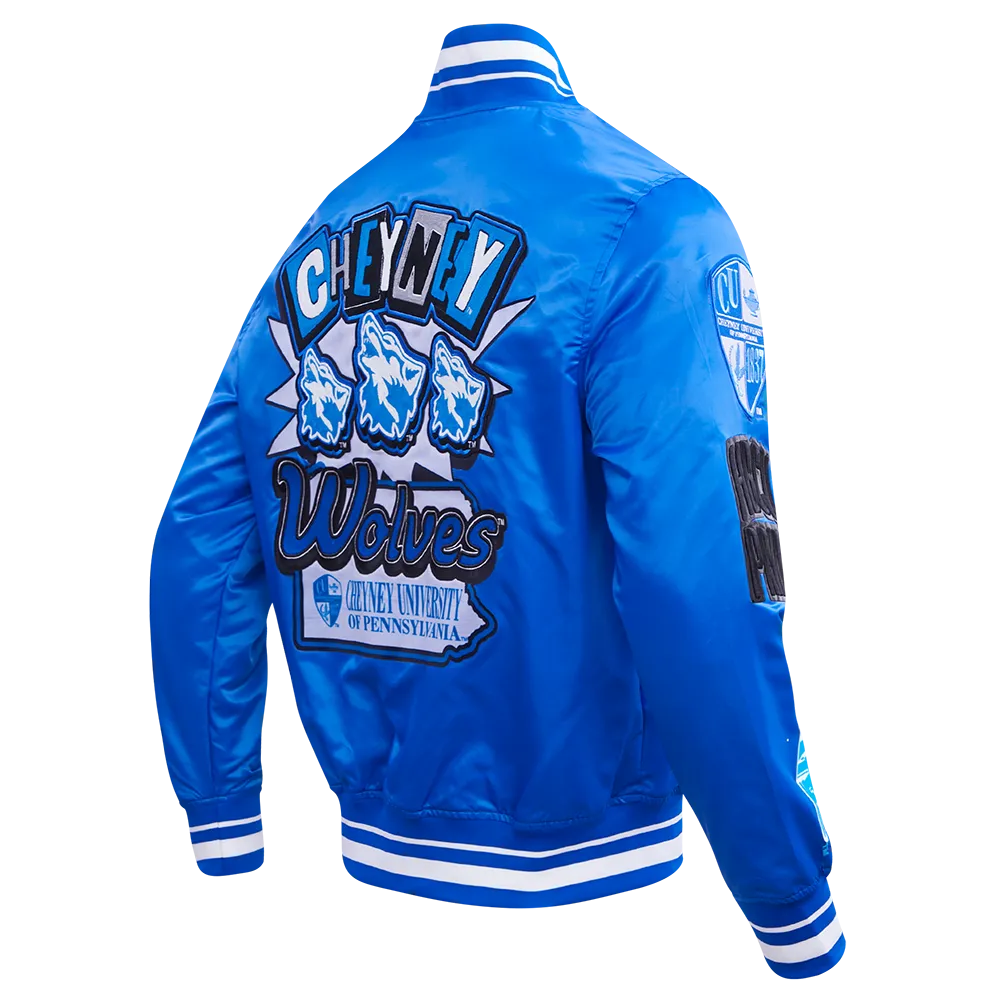 CHEYNEY UNIVERSITY OF PENNSYLVANIA HOMECOMING MEN'S RIB SATIN JACK (ROYAL BLUE)