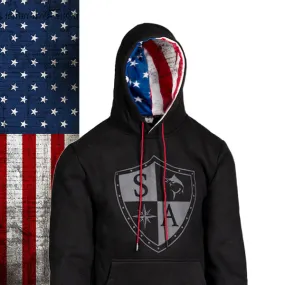 Classic Lined Hoodie | American Flag Shield Classic Lined Hoodie | American Flag Shield