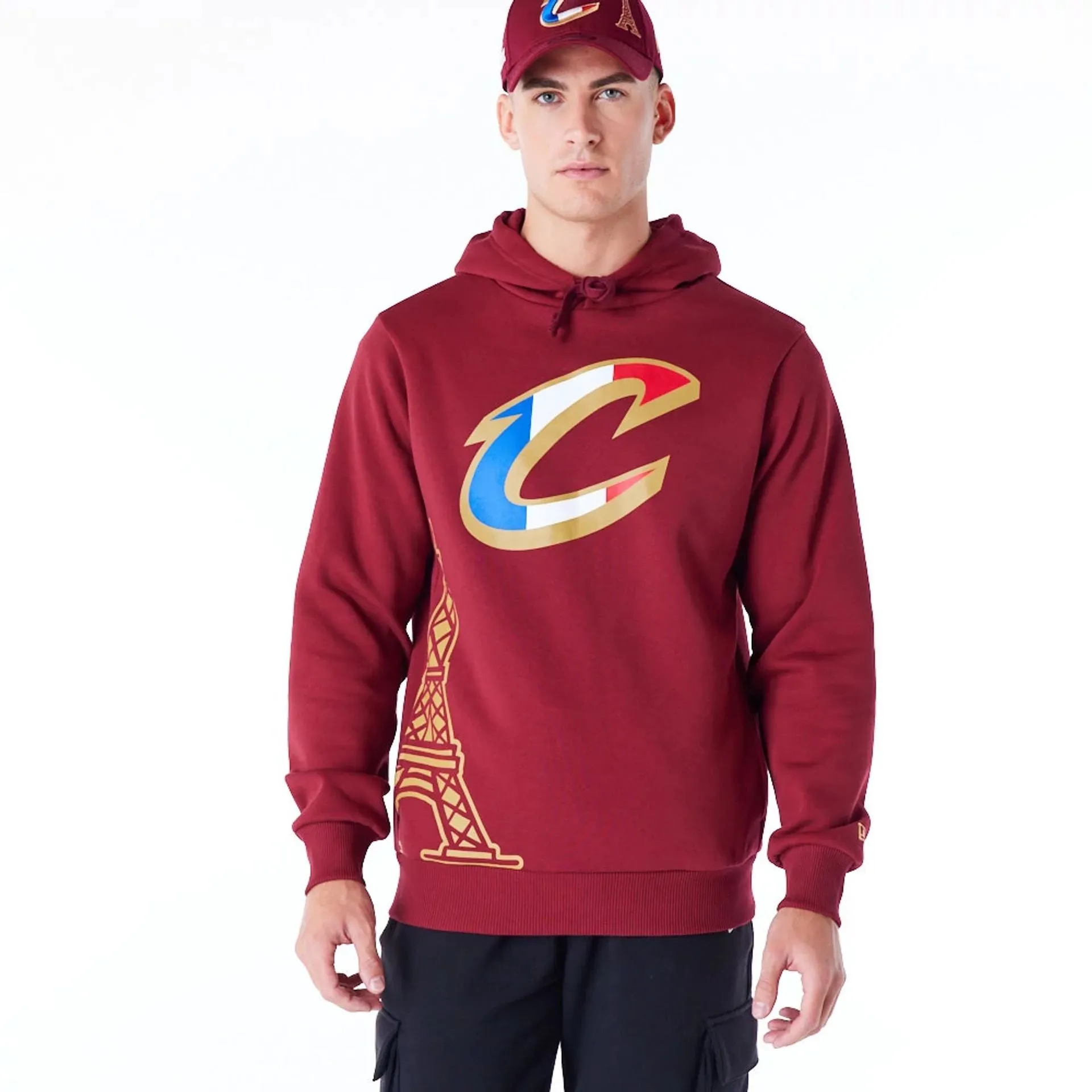 Cleveland Cavaliers NBA Paris Games Dark Red Pullover Hoodie