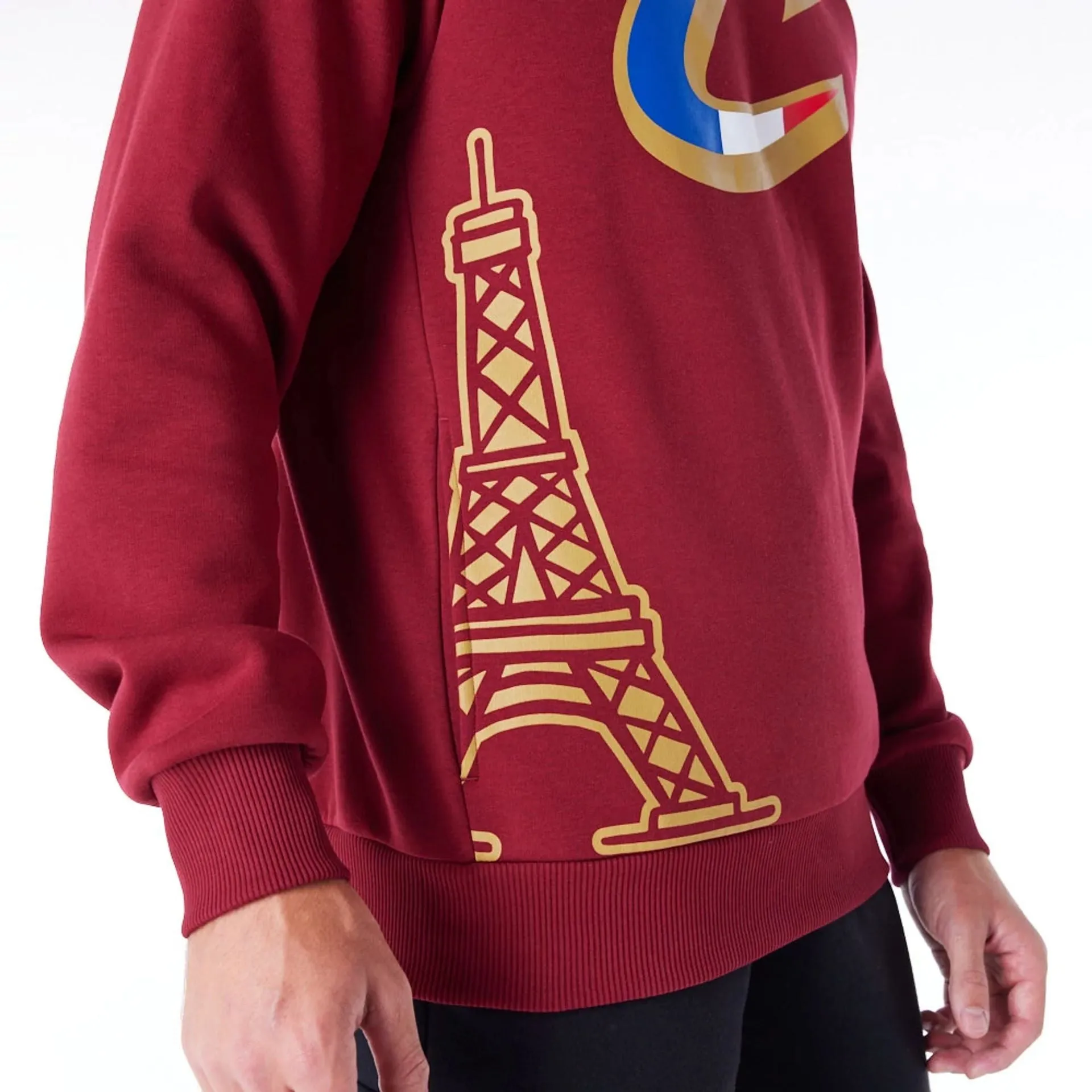 Cleveland Cavaliers NBA Paris Games Dark Red Pullover Hoodie