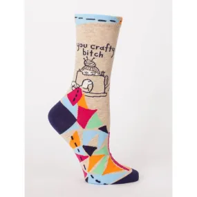 Crafty Bitch Socks Women's Crew Sock Crafty Bitch Socks Women's Crew Sock