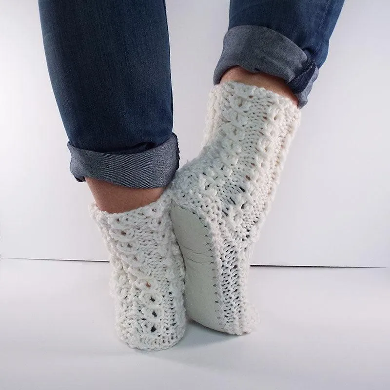 Cream NZ Sheepskin and Wool Slipper Socks