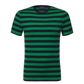 Crew-Neck Pima Cotton T-Shirt in Green Crew-Neck Pima Cotton T-Shirt in Green