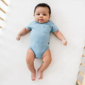 Crew Neck Tee Bodysuit in Dusty Blue Crew Neck Tee Bodysuit in Dusty Blue