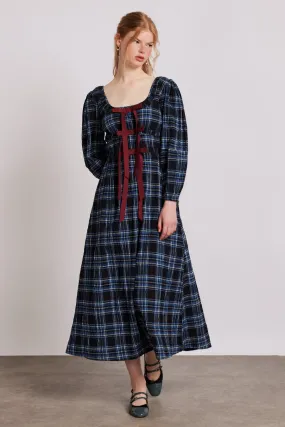 dakota midi dress - blue check dakota midi dress - blue check