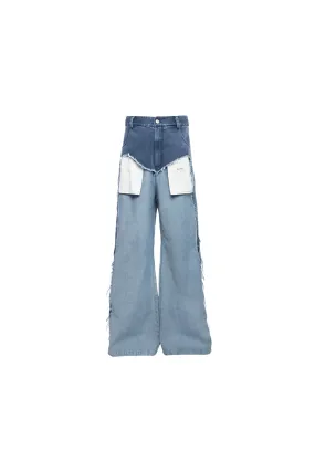Deconstructed Washed Frayed Edge Jeans Deconstructed Washed Frayed Edge Jeans