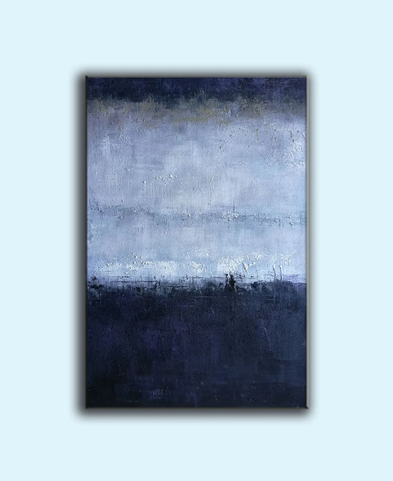 Deep Blue Gray Abstract Painting Oversized Contemporary Canvas Art Np018