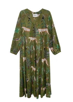 Denni Weekend Dress- Green Palm