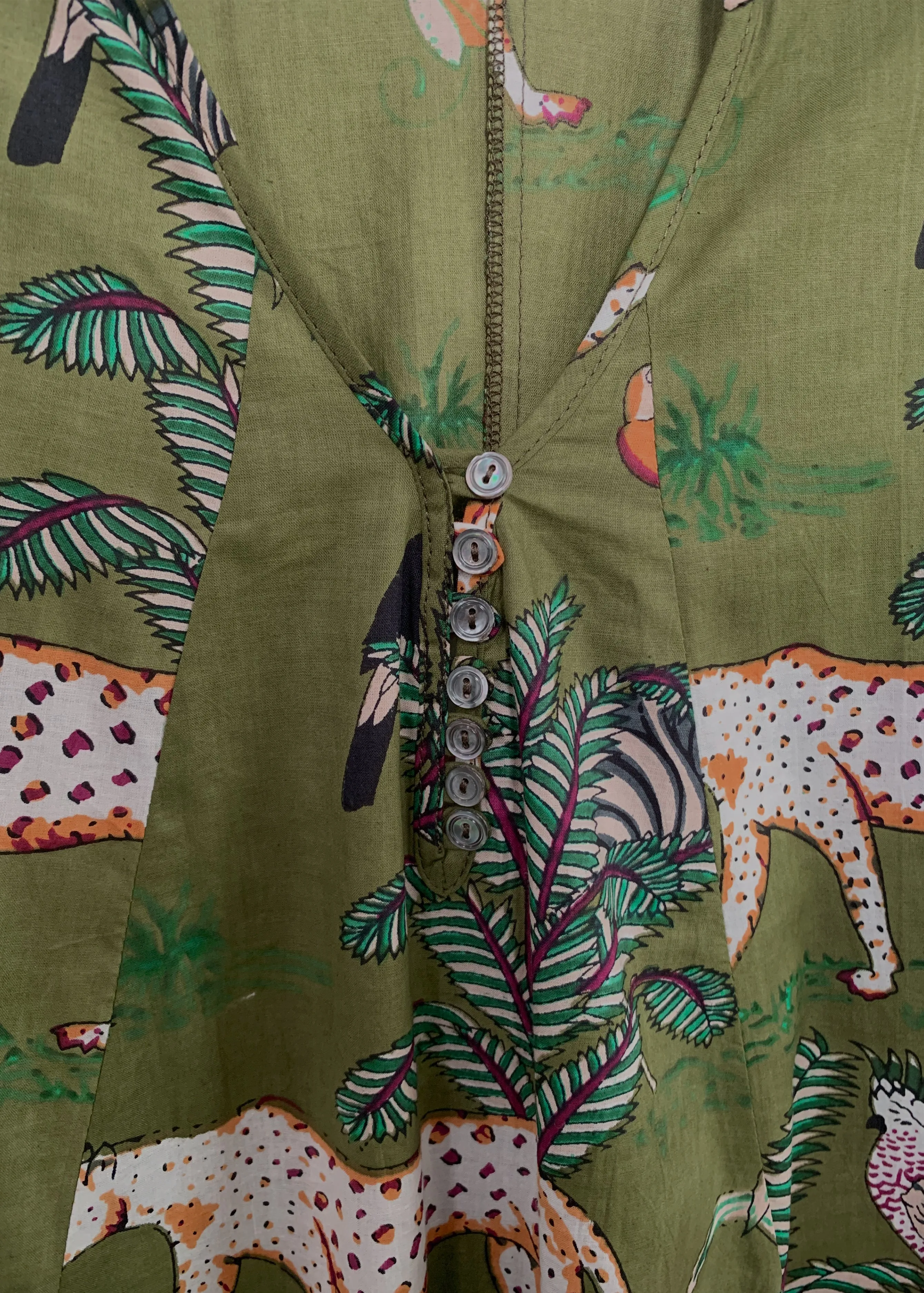 Denni Weekend Dress- Green Palm