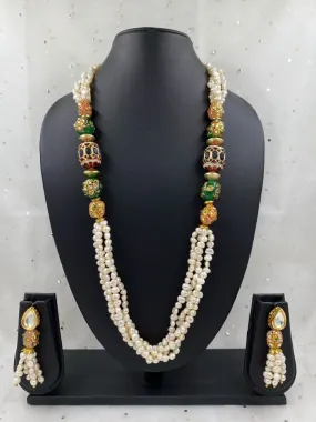 Designer Handcrafted Long Real Rice Pearl Beads Necklace For Women By Gehna Shop Designer Handcrafted Long Real Rice Pearl Beads Necklace For Women By Gehna Shop