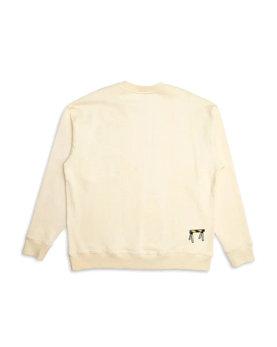 DEUS EX MACHINA - CAUTION CREW DIRTY WHITE