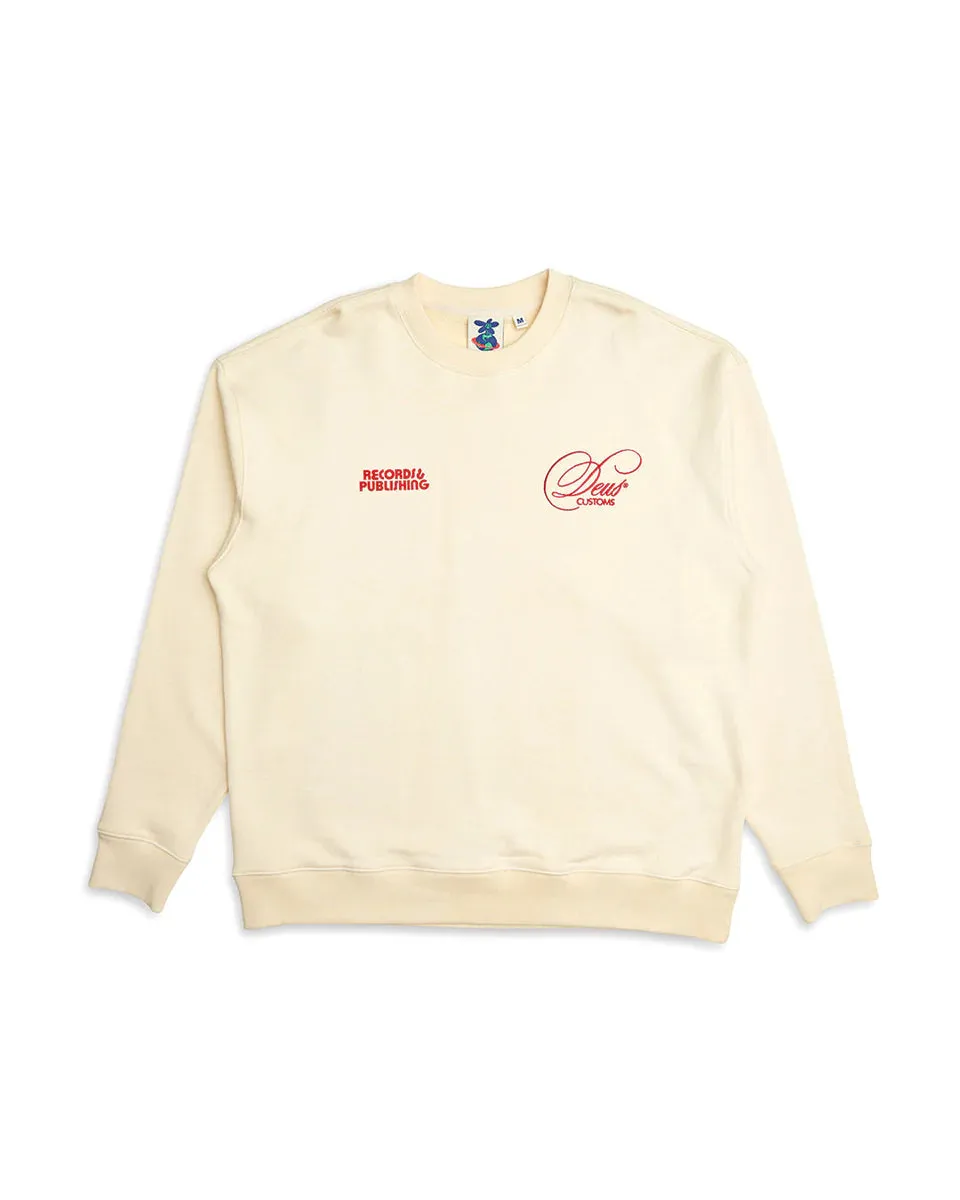 DEUS EX MACHINA - CAUTION CREW DIRTY WHITE