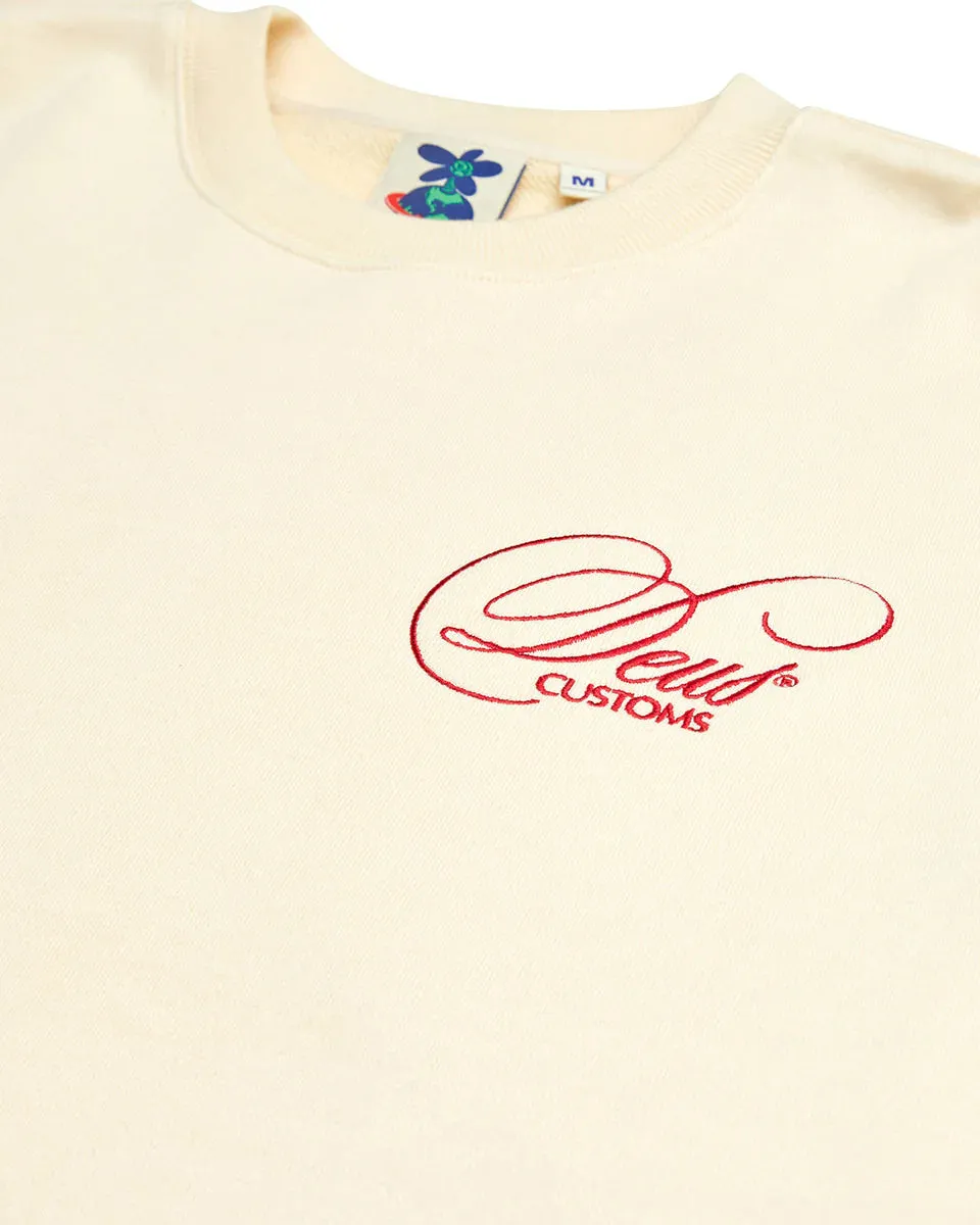 DEUS EX MACHINA - CAUTION CREW DIRTY WHITE
