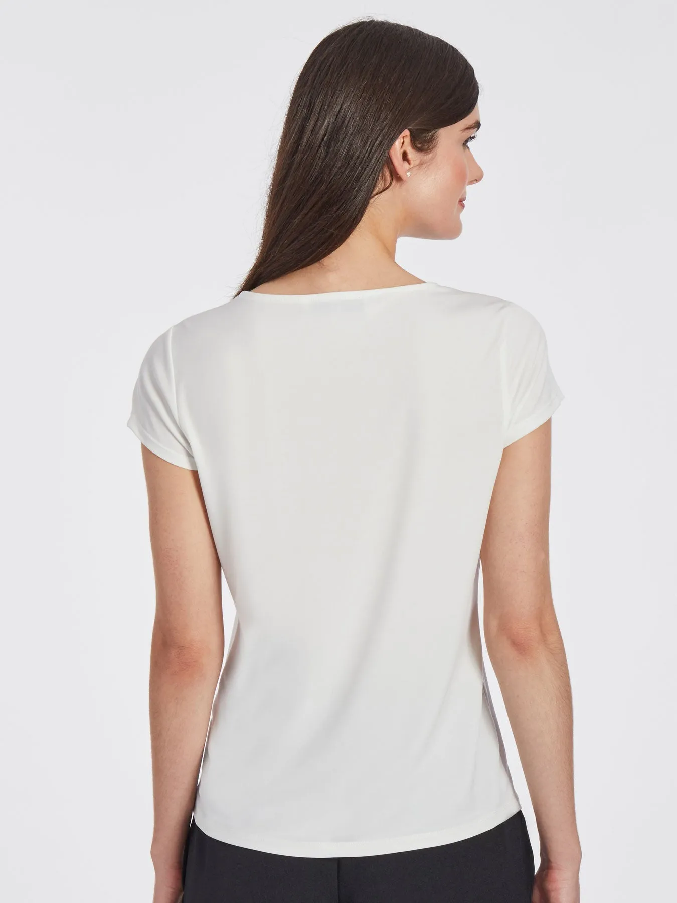 Draped Cowl Neck Knit Top