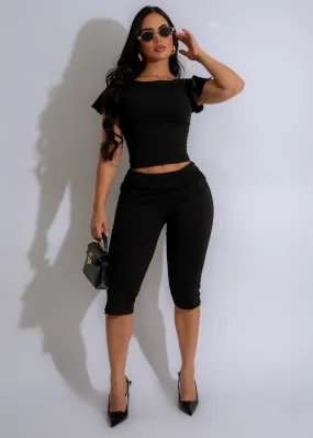 Eclipse Elegance Capris Set Black