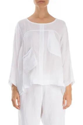 Evergreen Boxy Pure White Linen Blouse Evergreen Boxy Pure White Linen Blouse