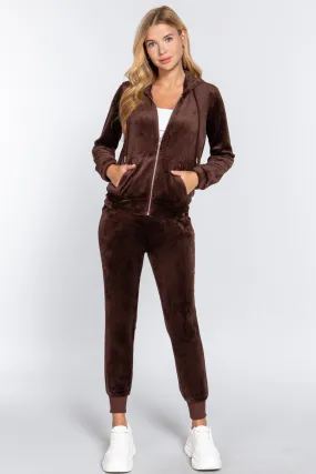 Faux Fur Jacket & Jogger Pants Set Faux Fur Jacket & Jogger Pants Set