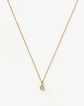 Fine Diamond Initial Mini Pendant Necklace - Q | 14ct Solid Yellow Gold Plated/Diamond Fine Diamond Initial Mini Pendant Necklace - Q | 14ct Solid Yellow Gold Plated/Diamond