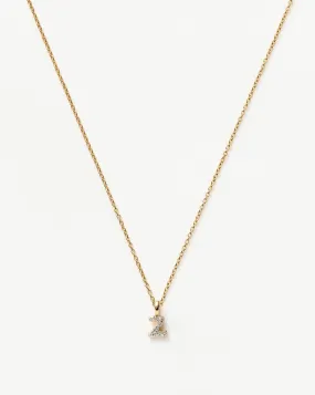 Fine Diamond Initial Mini Pendant Necklace - Z | 14k Solid Yellow Gold Plated/Diamond