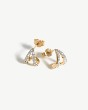 Fine Diamond Wishbone Huggies | 14ct Solid Gold/Diamond Fine Diamond Wishbone Huggies | 14ct Solid Gold/Diamond