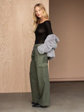 Frankie Cargo High Rise Pant Dark Olive Frankie Cargo High Rise Pant Dark Olive