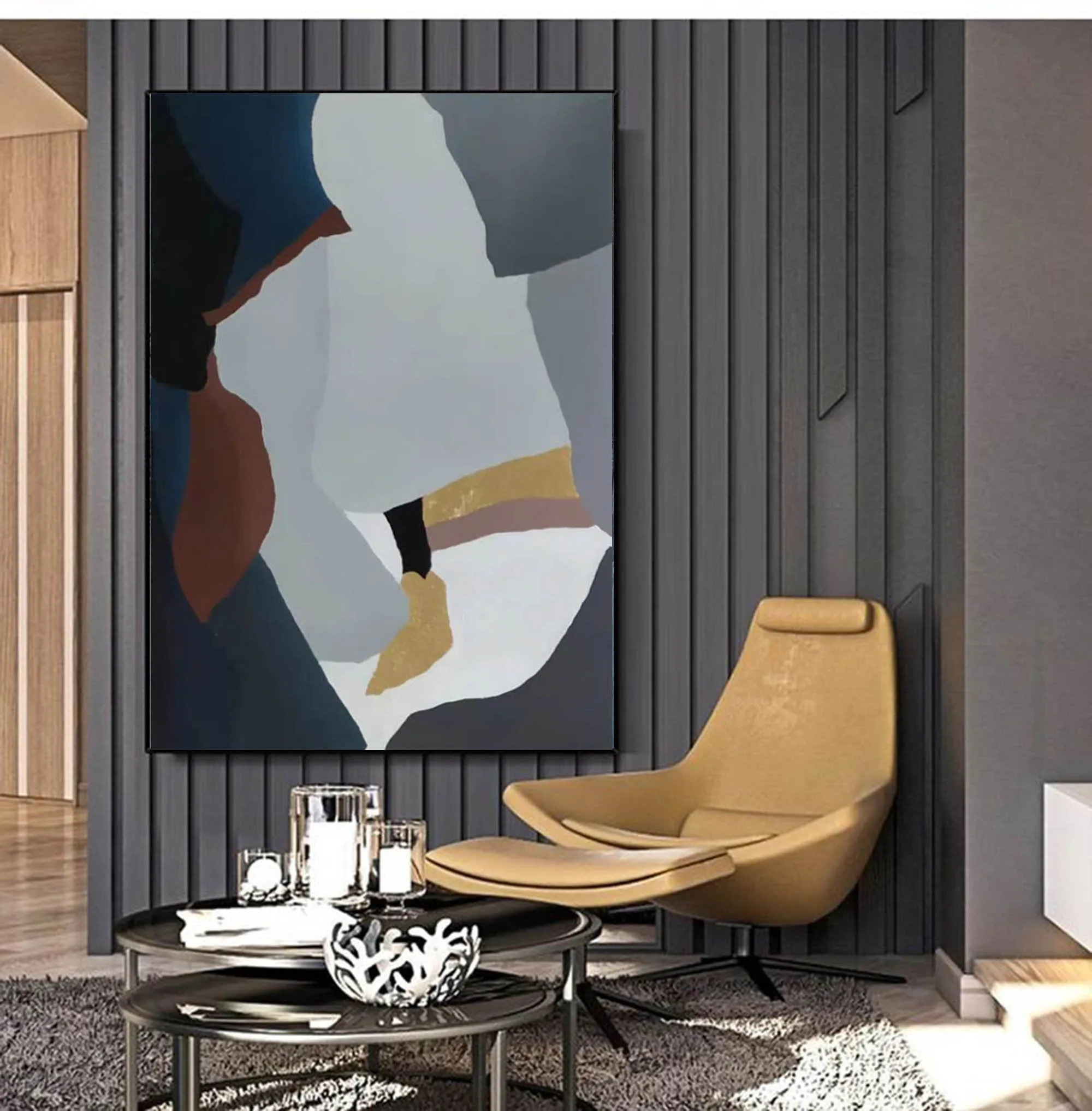 Geometric Wall Art Contemporary Abstract Oil Painting Yp021