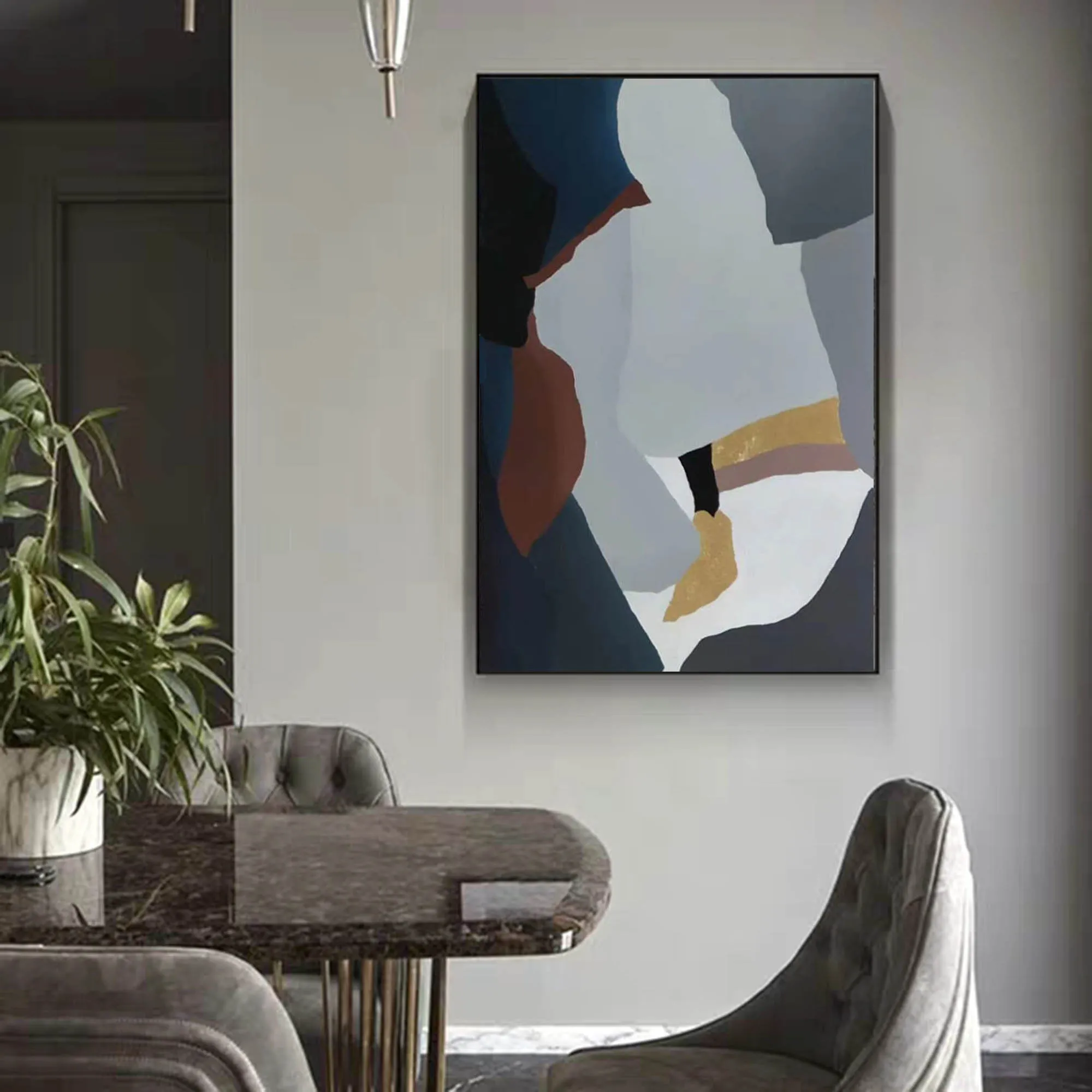 Geometric Wall Art Contemporary Abstract Oil Painting Yp021