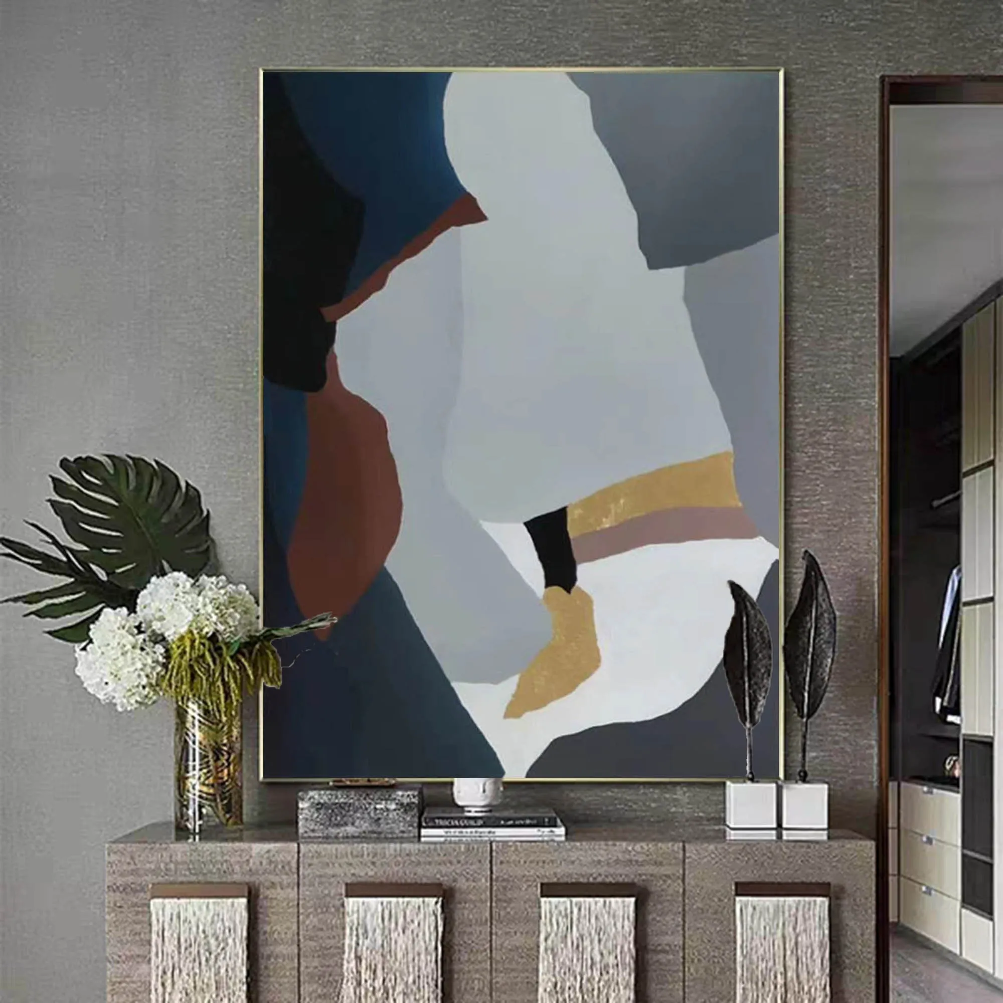 Geometric Wall Art Contemporary Abstract Oil Painting Yp021
