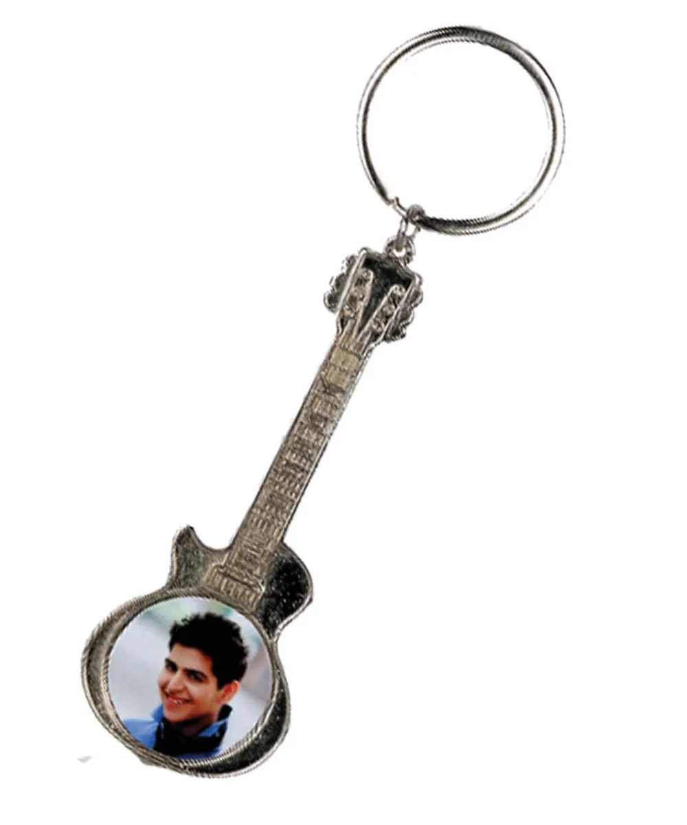 Guitar Shape Metal Keychain