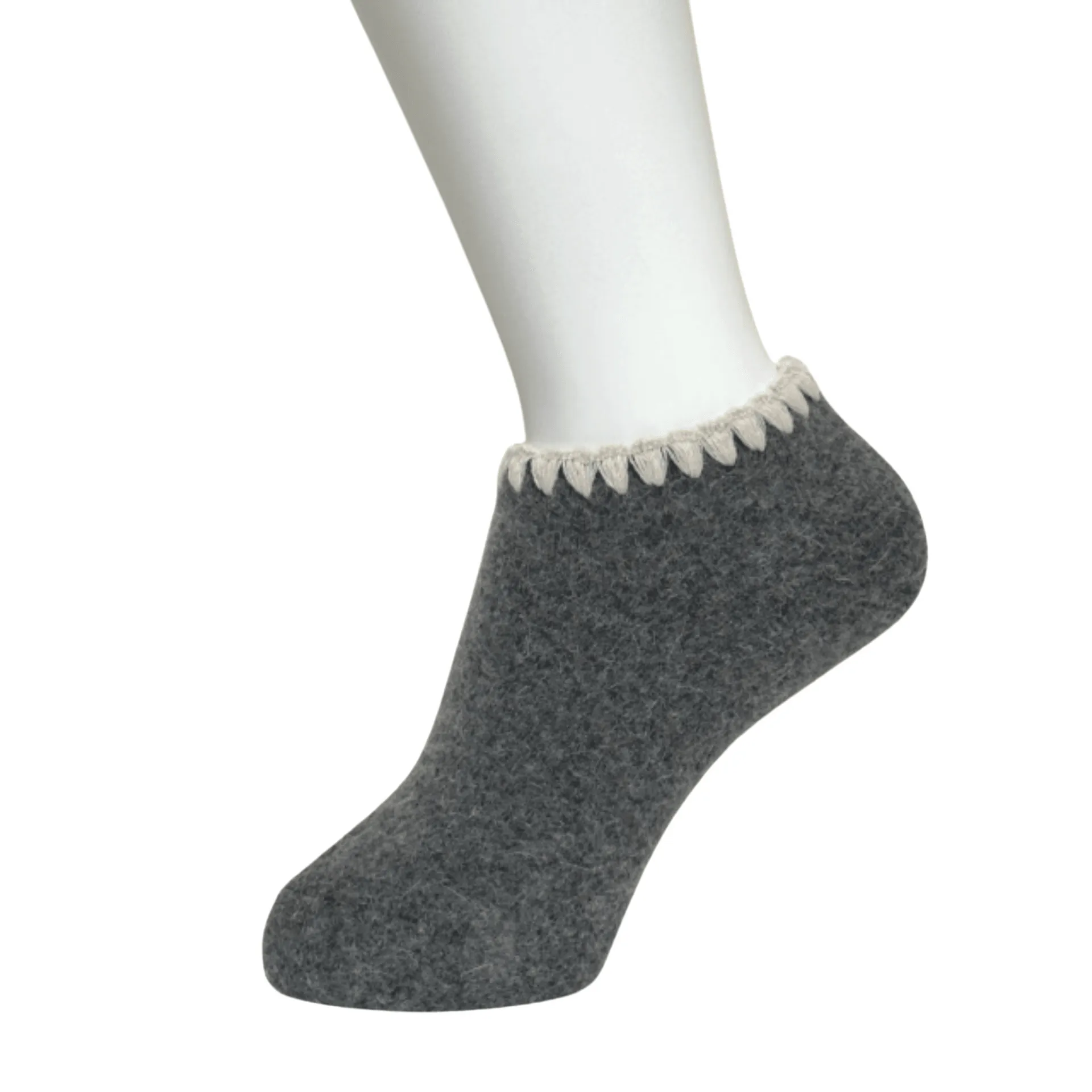 Handcrafted Slipper Socks | Silky Angora with Grips | Medium