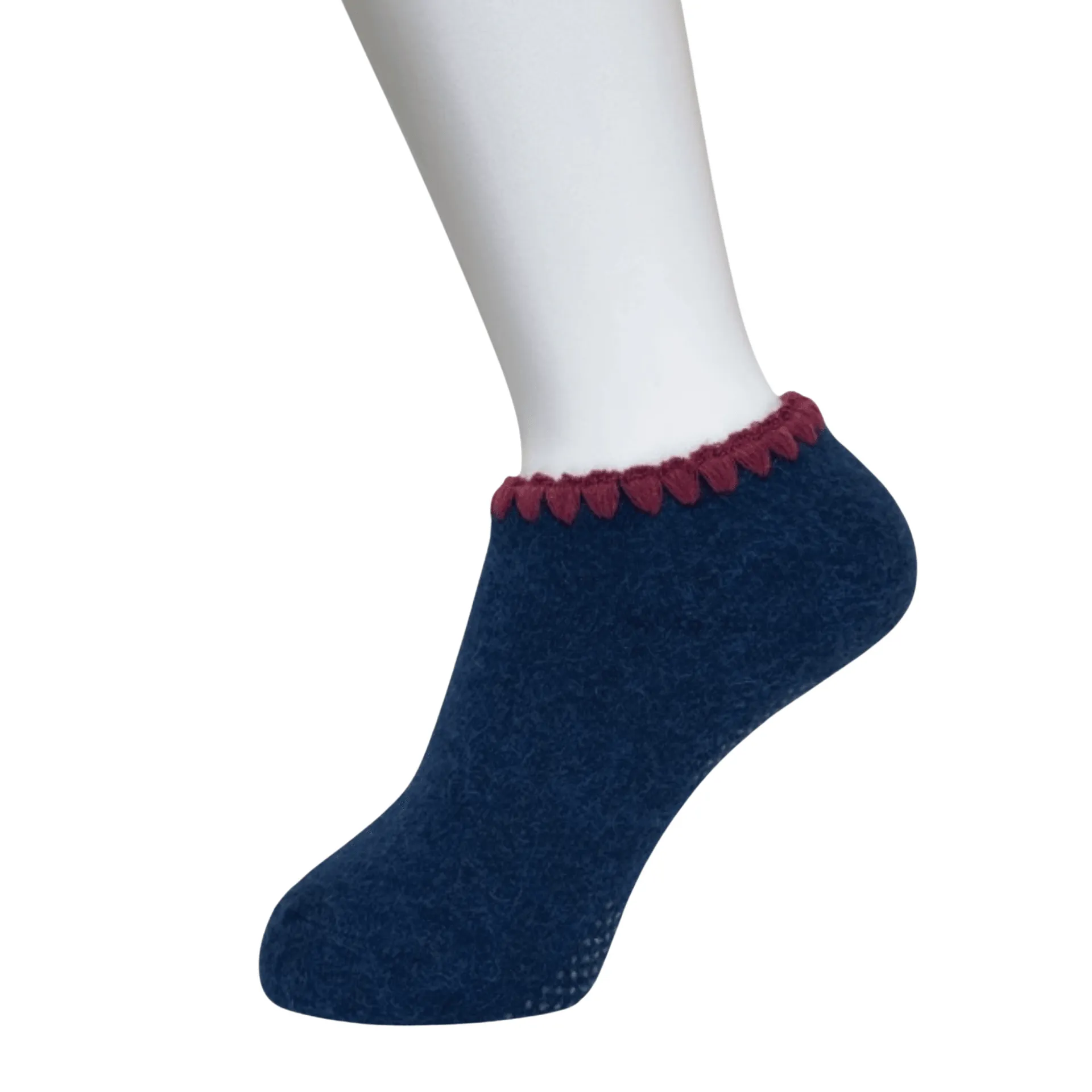 Handcrafted Slipper Socks | Silky Angora with Grips | Medium