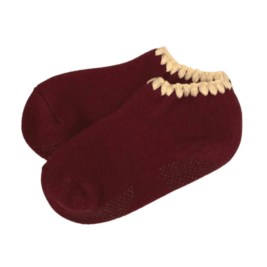 Handcrafted Slipper Socks | Silky Angora with Grips | Medium