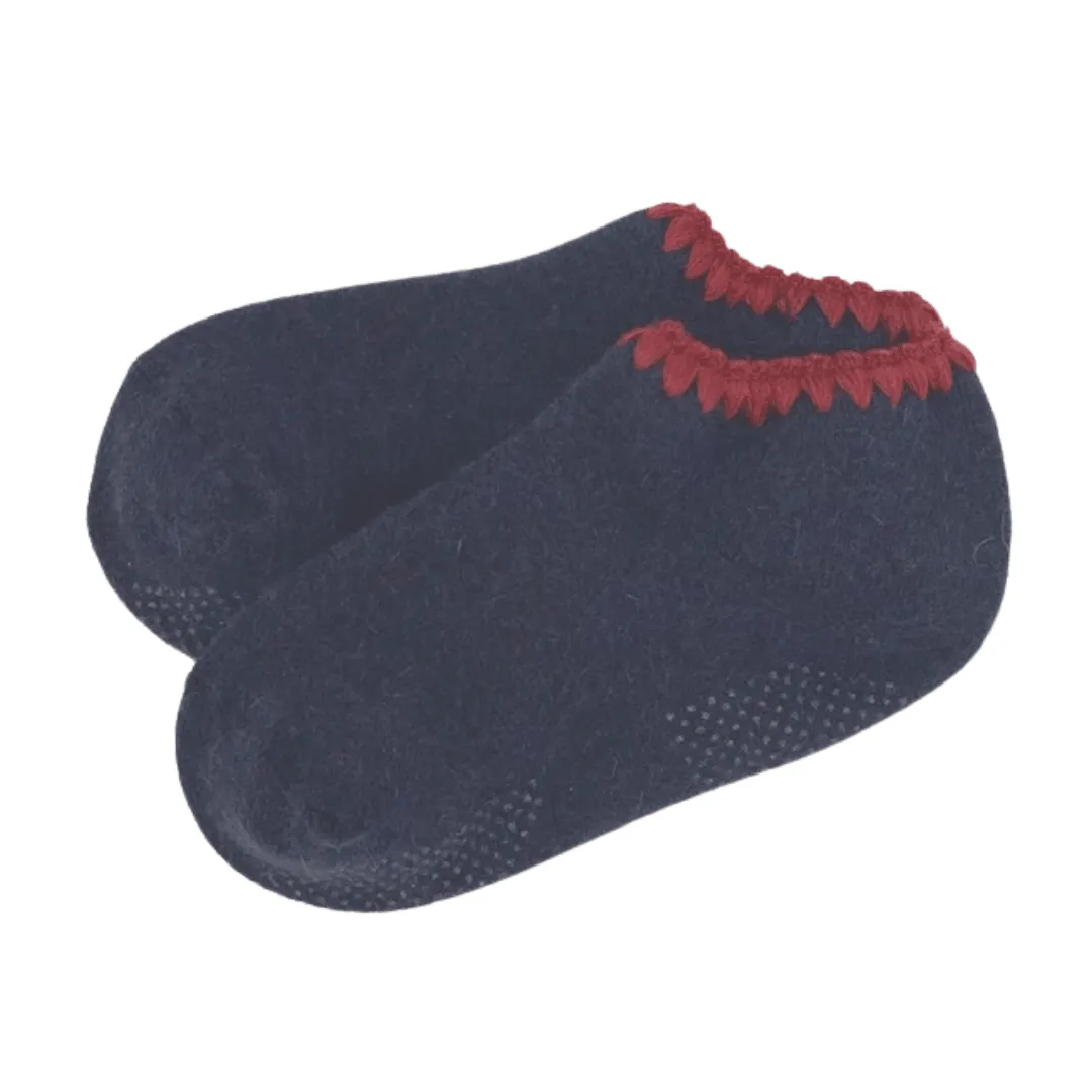 Handcrafted Slipper Socks | Silky Angora with Grips | Medium