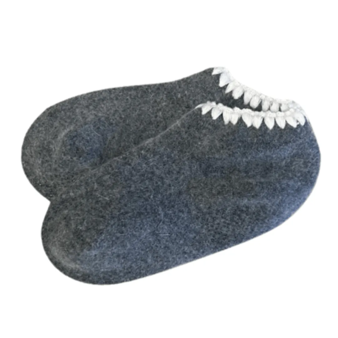Handcrafted Slipper Socks | Silky Angora with Grips | Medium
