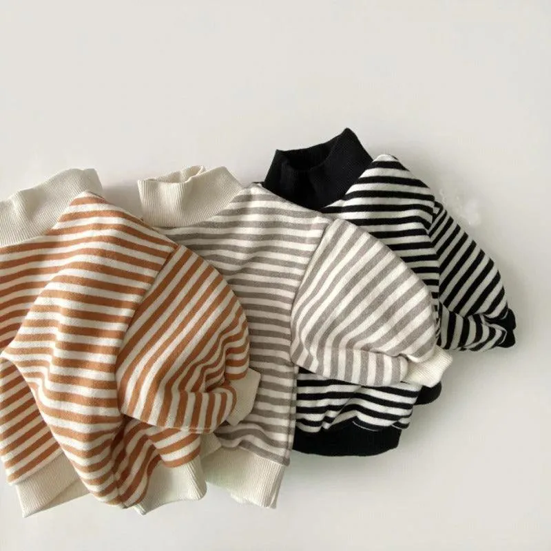 High Neck Striped Sweater