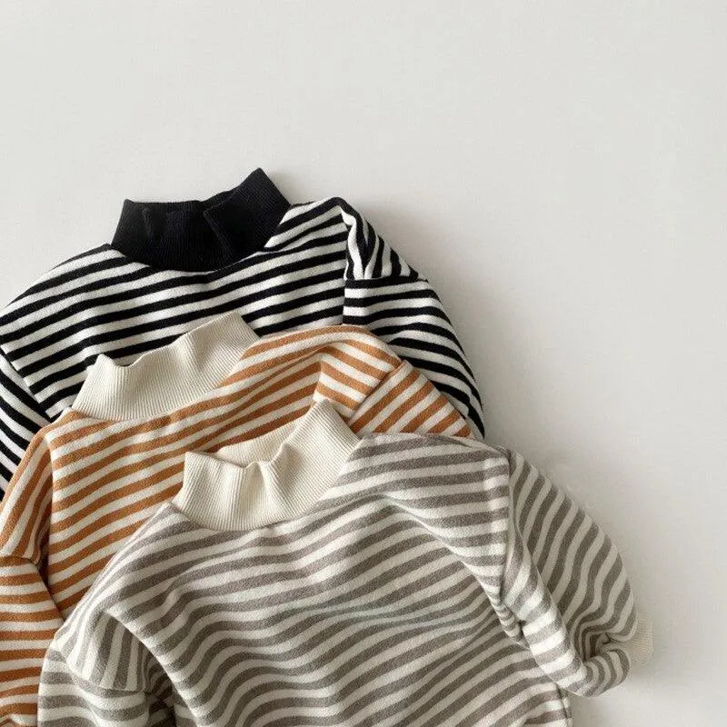 High Neck Striped Sweater