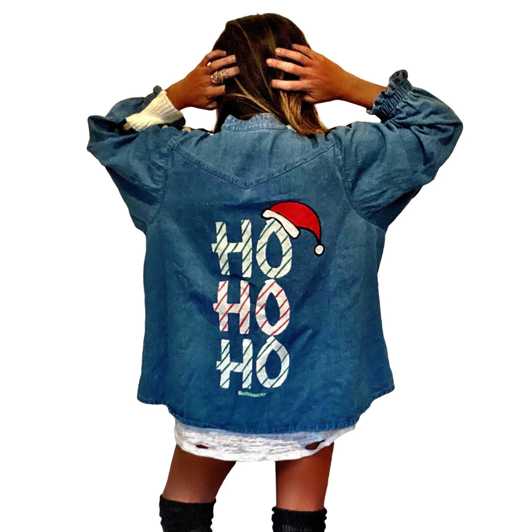 'HO HO HO' PAINTED SWEATER